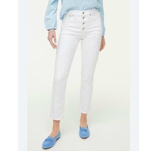 J. Crew Factory NWT Essential Straight Jean Womens Size 25 White XS Button Fly